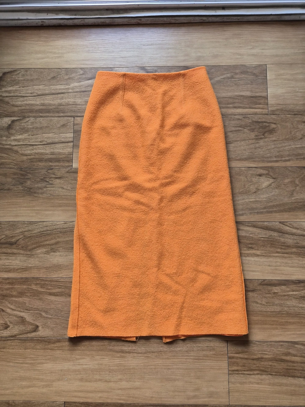 Massimo Dutti Orange Pencil Midi Skirt US 8 / 100% WOOL